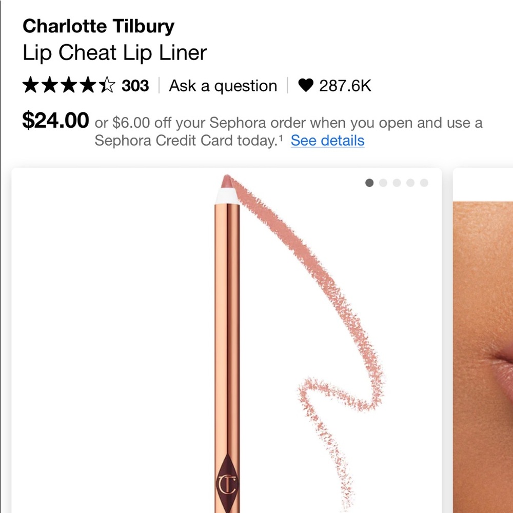 Charlotte Tilbury Pillow Talk Lip Liner - Used once